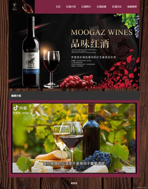 大一学生web课程设计红酒美食主题网页制作htmlcssjavascript
